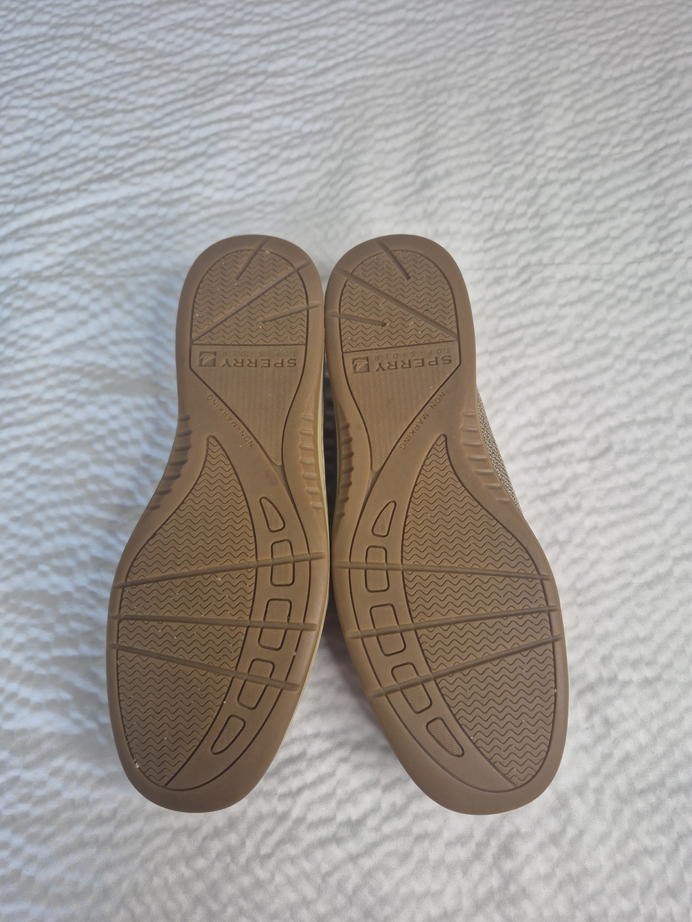 Sperry Two-Tone Brown Leather & Tan Mesh Moccasins - Women - Picture 9 of 11
